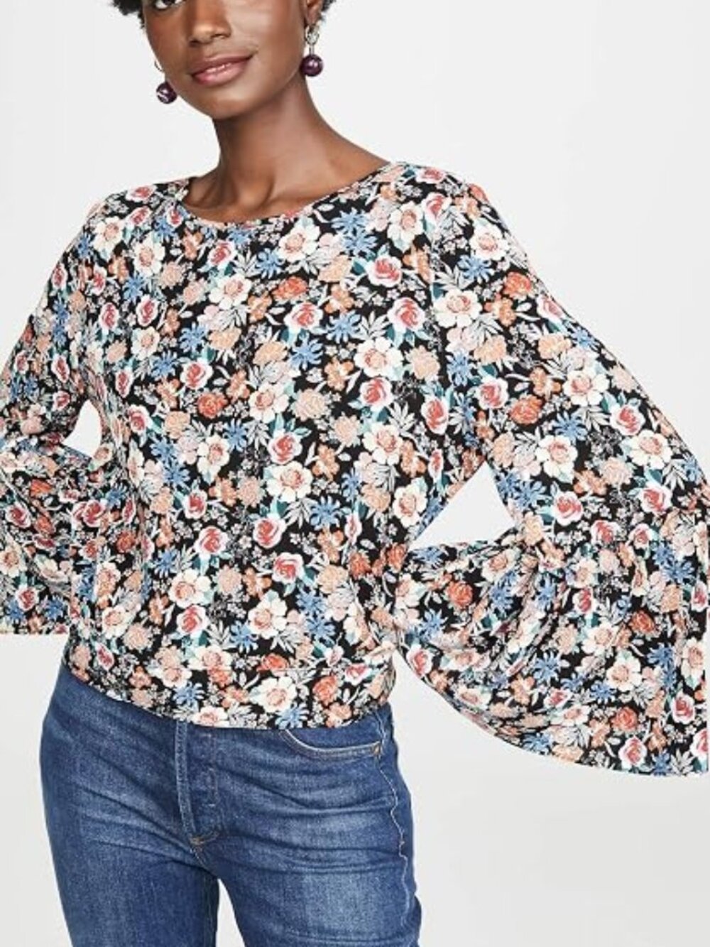 JACK by BB DAKOTA - Bouquet You Stay Printed Crinkle Rayon Cropped Top with Tie